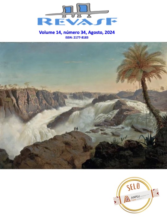 Pintura da Cachoeira de Paulo Afonso em 1850, antes da hidrelétrica. Arte: E. F. Schute/Acervo MASP